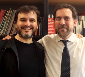 Ángel Abadillo con el investigador español Luís Albornoz